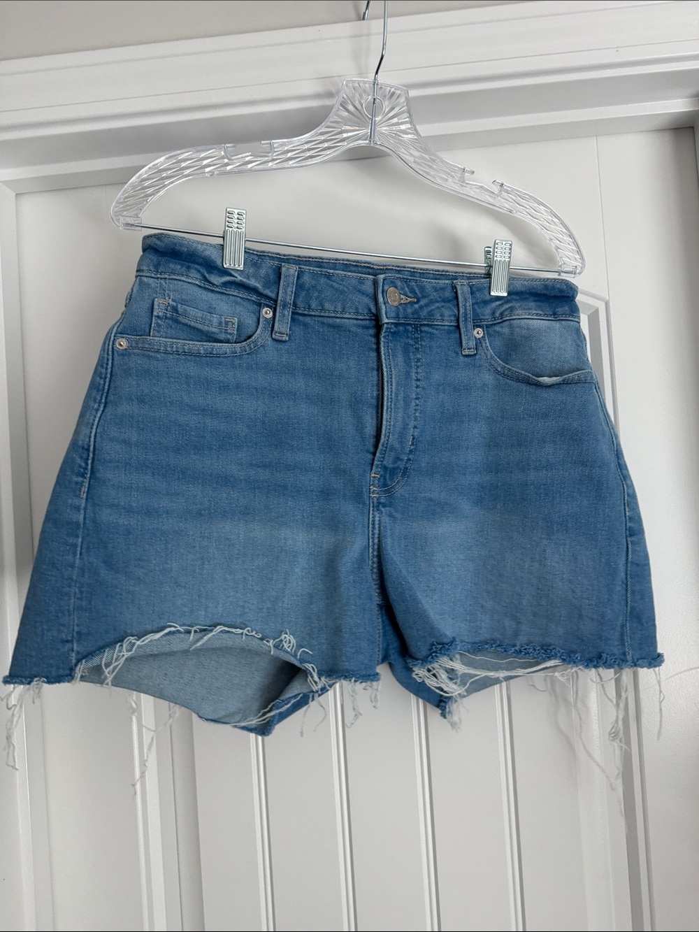 Old Navy Light Blue Frayed Hem Denim Shorts